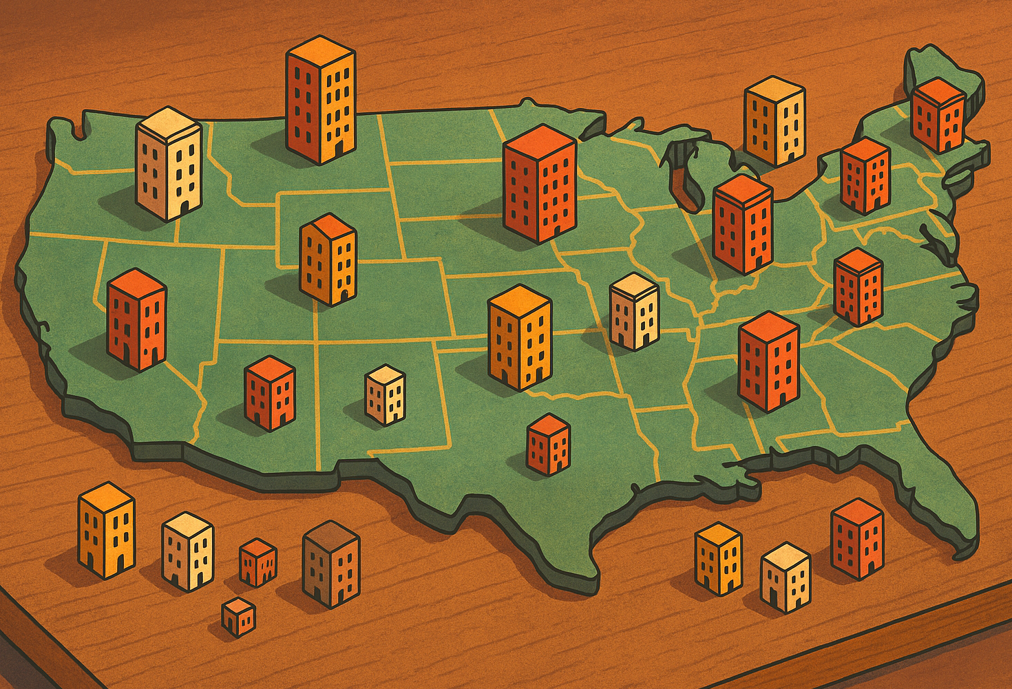 US Board Game Apartment Buildings