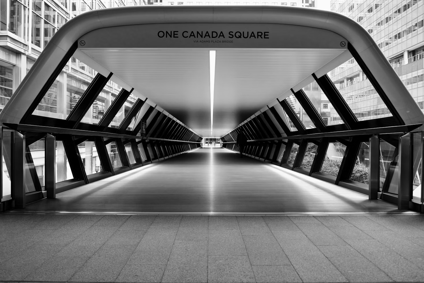 One Canada Square walkway in London