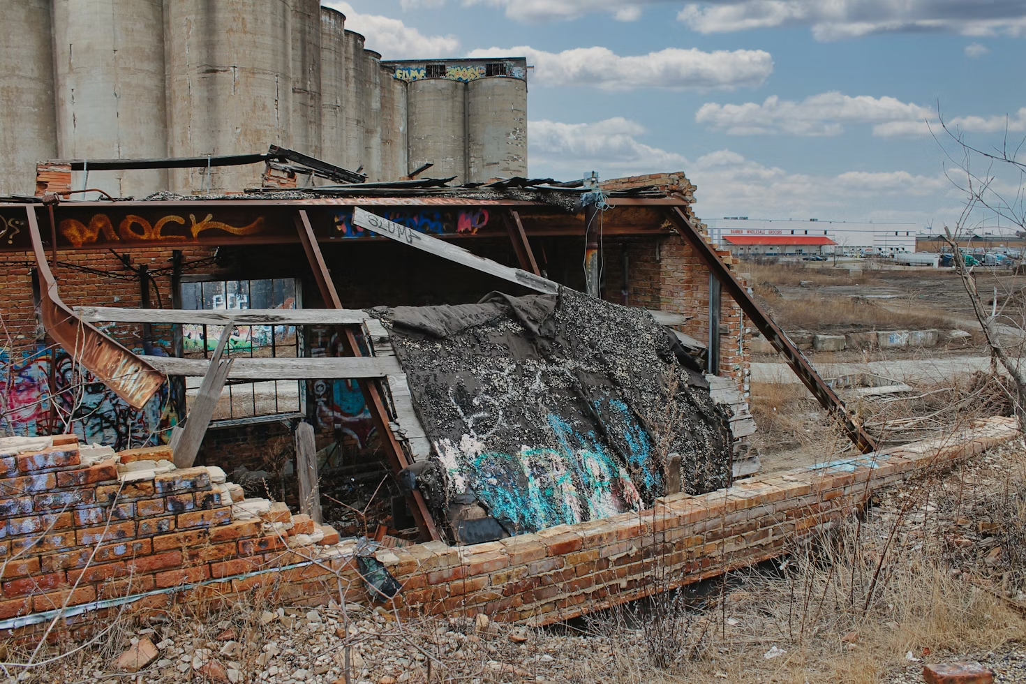 Abandoned site with graffiti