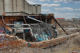 Abandoned site with graffiti