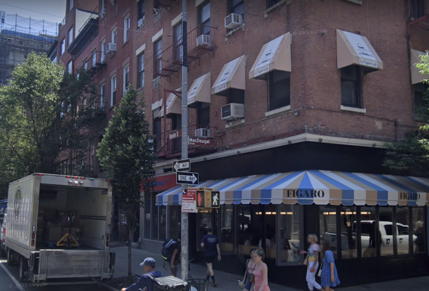 Le Figaro Café, on the corner of Bleecker and MacDougal St. in Greenwich Village, in July 2022.