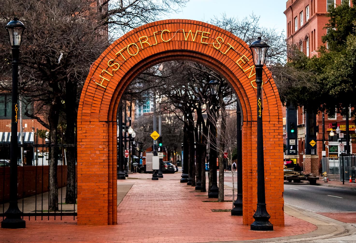 archway in a downtown area