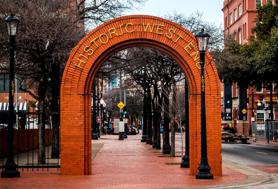 archway in a downtown area