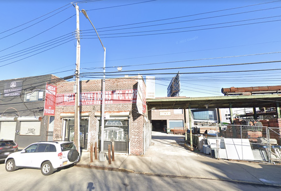 A view from the street of 1066 Zerega Ave., an industrial space in the Bronx with 156K SF buildable square feet purchased by Criterion Group for $16M this week.