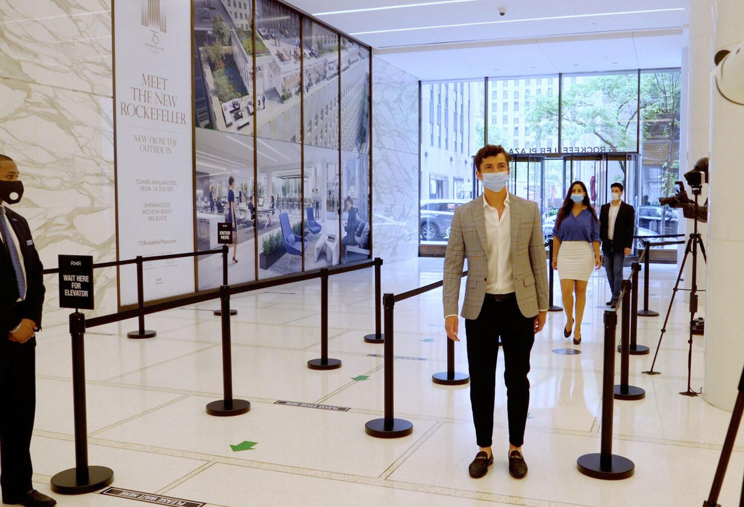 Social distancing office lobby