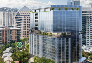 Rendering of the 2626 McKinney office tower. 