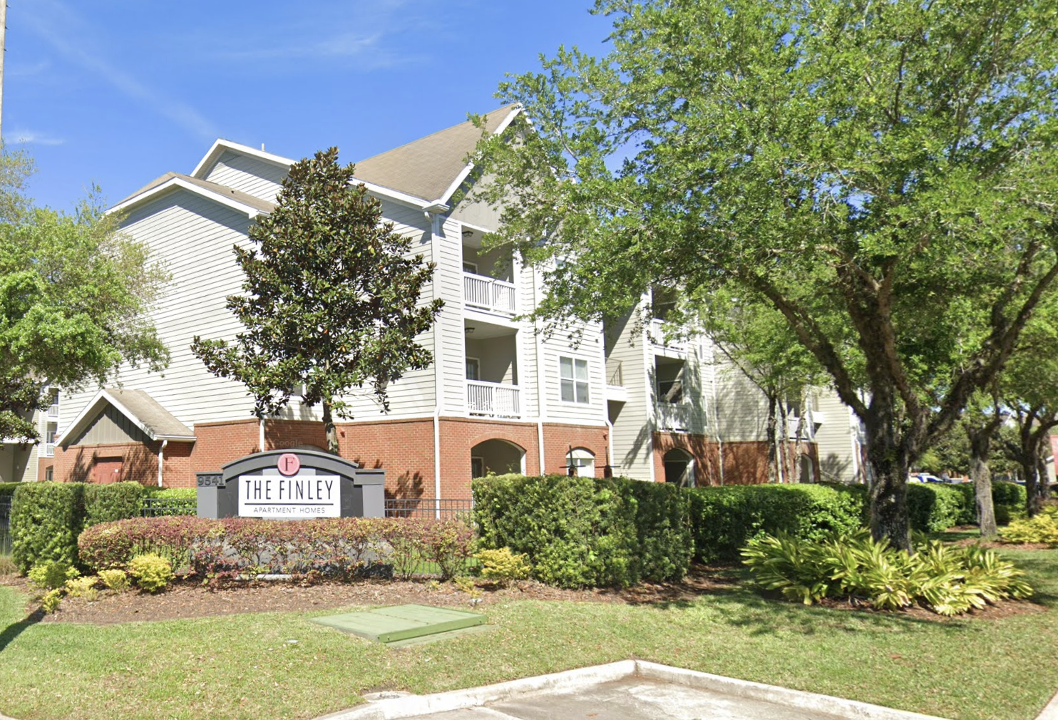 A Google Maps image of The Finley Apartments in Jacksonville, Florida.
