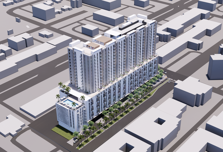 Rendering of The Helios building, being developed by Hidrock Properties, in North Miami Beach.