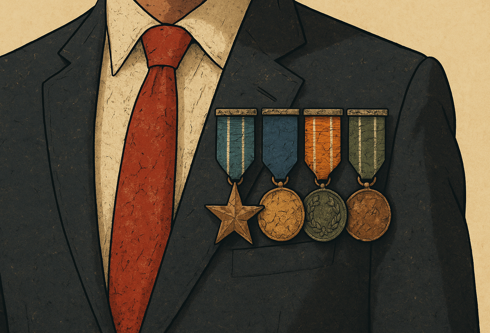 Man in suit with medals