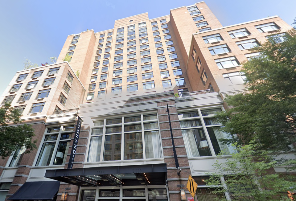 The Soho Grand Hotel at 310 W. Broadway, one of two hotels covered by a $230M refi that owner Hartz Mountain Industries scored from JPMorgan Chase this week.