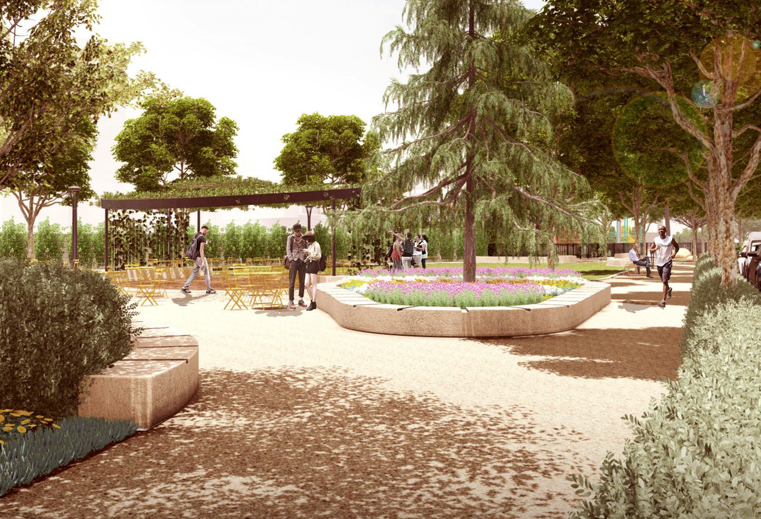 A rendering of Playhouse Village Park