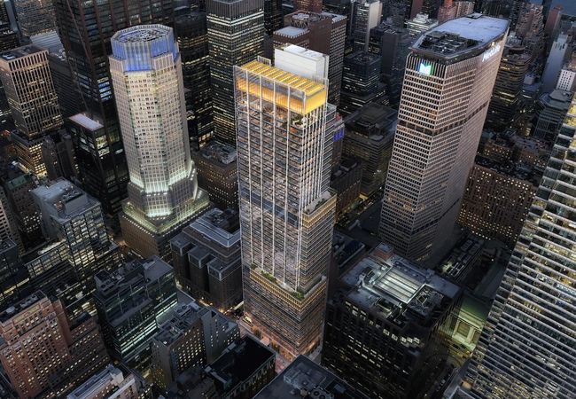 A rendering of 343 Madison Ave., on which BXP is starting vertical construction.