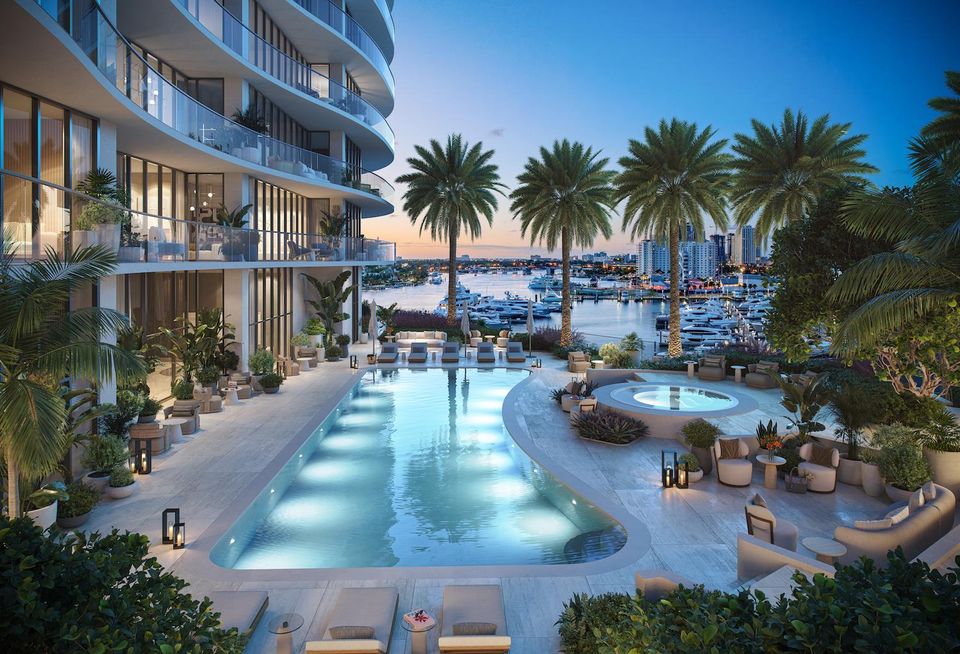 A rendering of the $2B St. Regis-branded Bahia Mar development in Fort Lauderdale