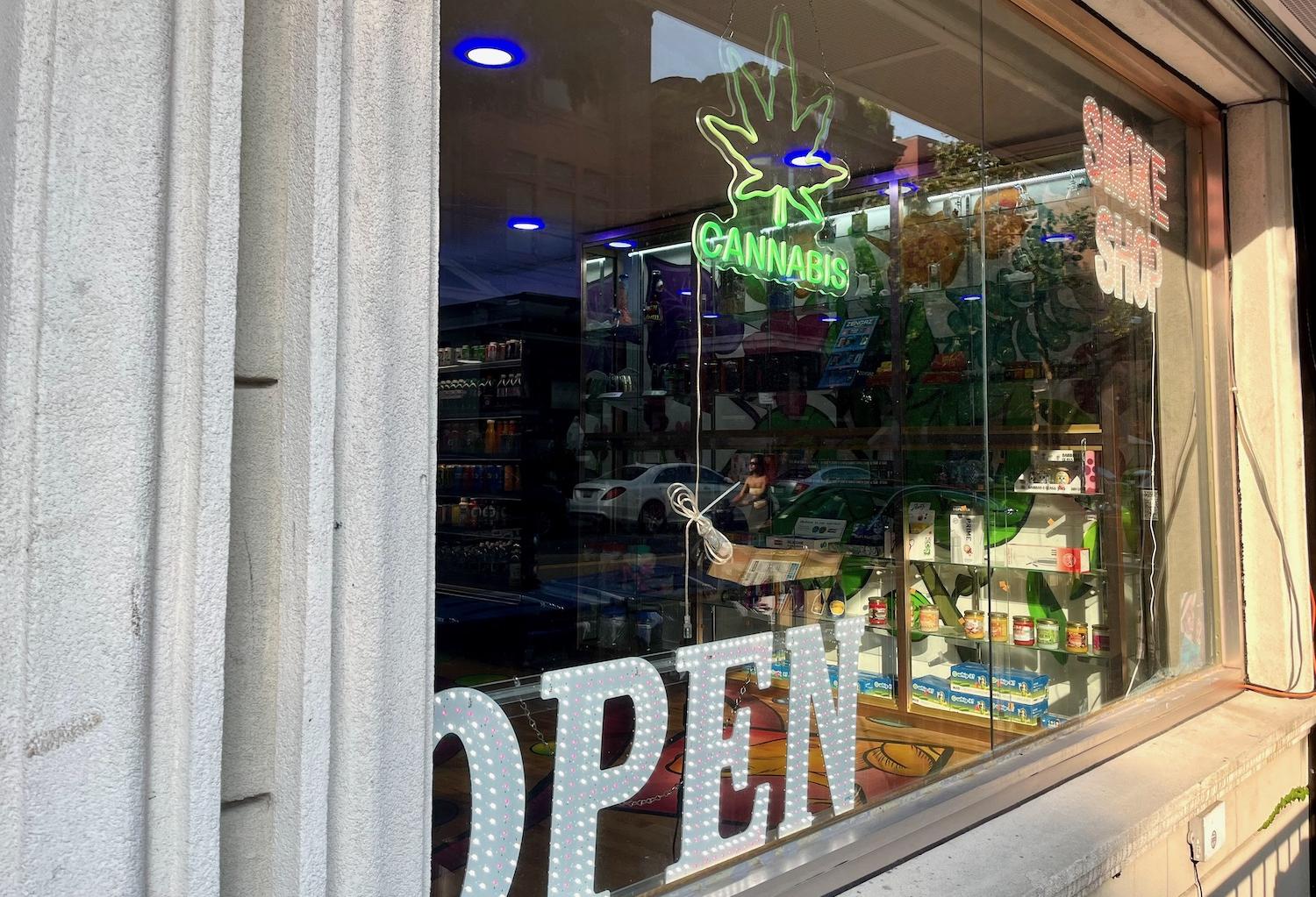 A gray market cannabis dispensary on the streets of New York City.
