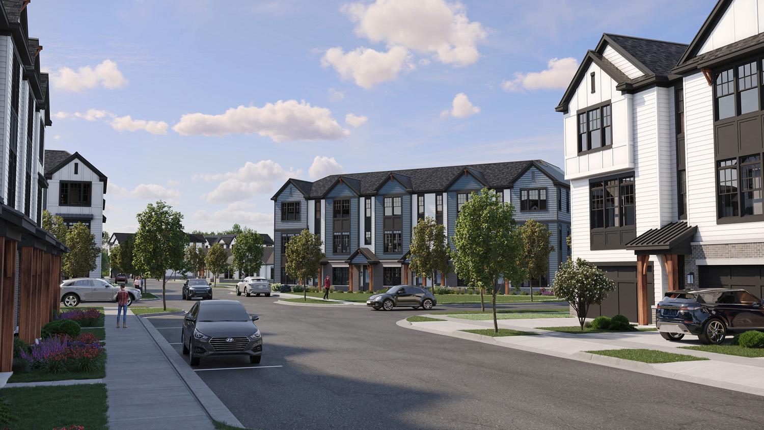 A rendering of the townhomes Habitat plans to construct.