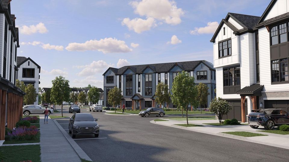 A rendering of the townhomes Habitat plans to construct.
