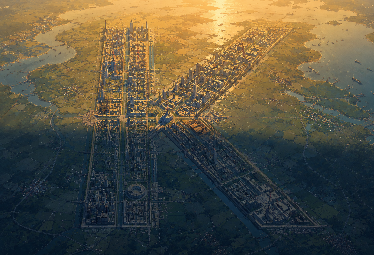 K Shaped City Bottom Half In Shade