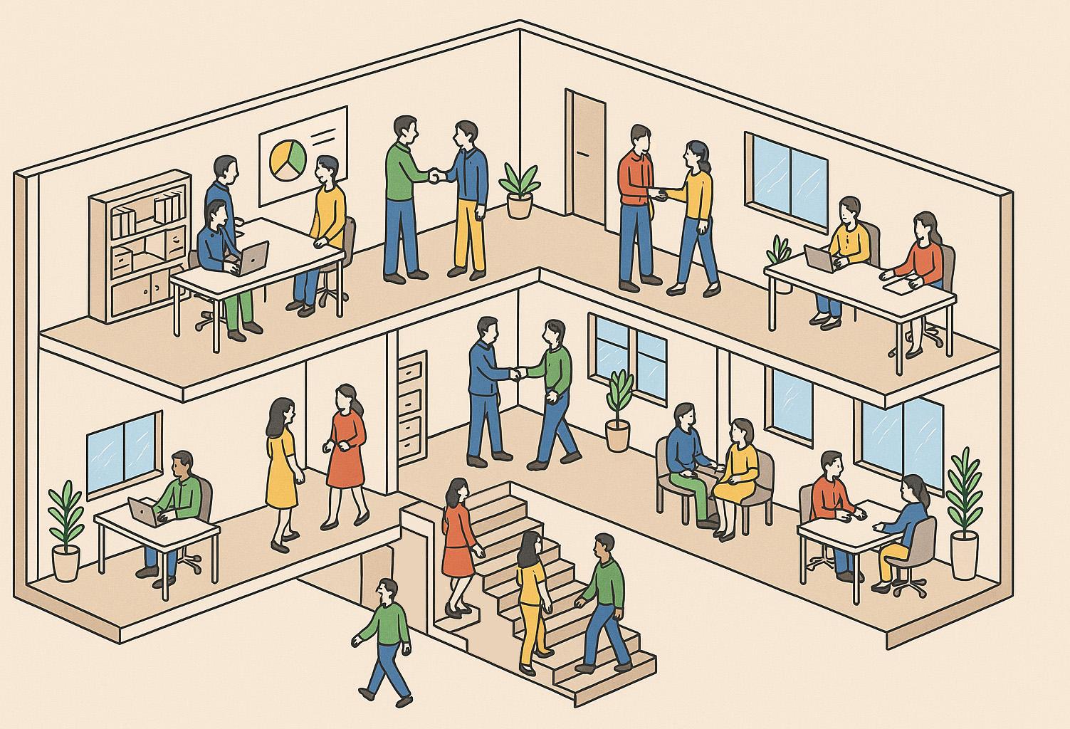 Fixed2 Office Diorama Mixed Color Outfits GSA Coworking Story ChatGPT