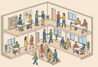 Fixed2 Office Diorama Mixed Color Outfits GSA Coworking Story ChatGPT