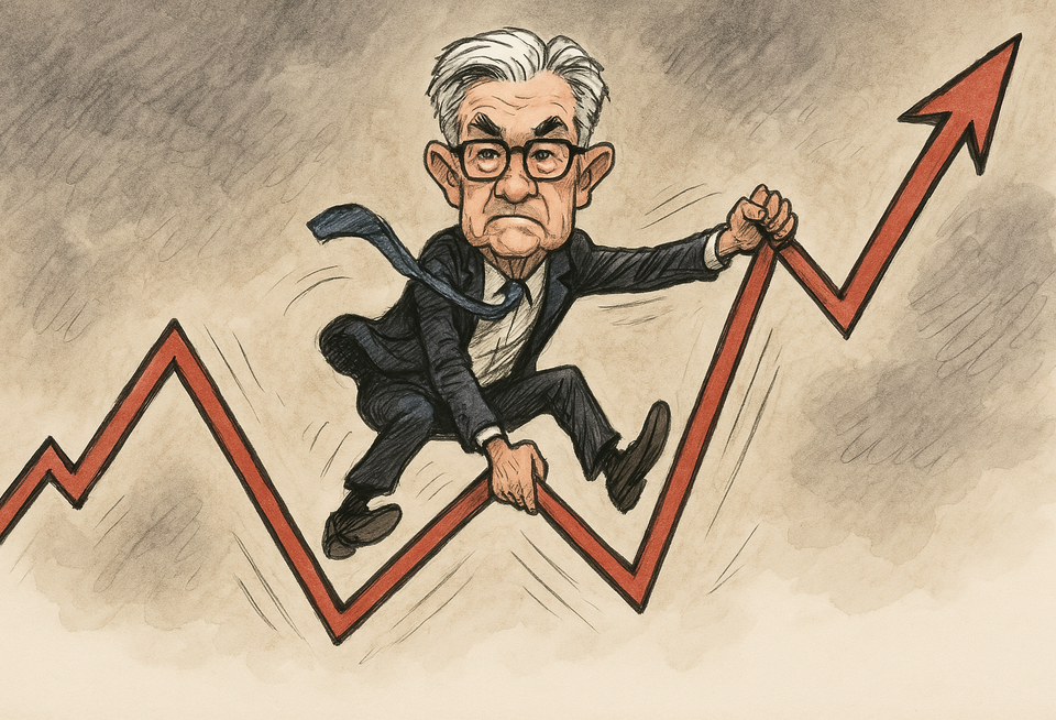 Jerome Powell Fighting A Line Chart - Chat GPT