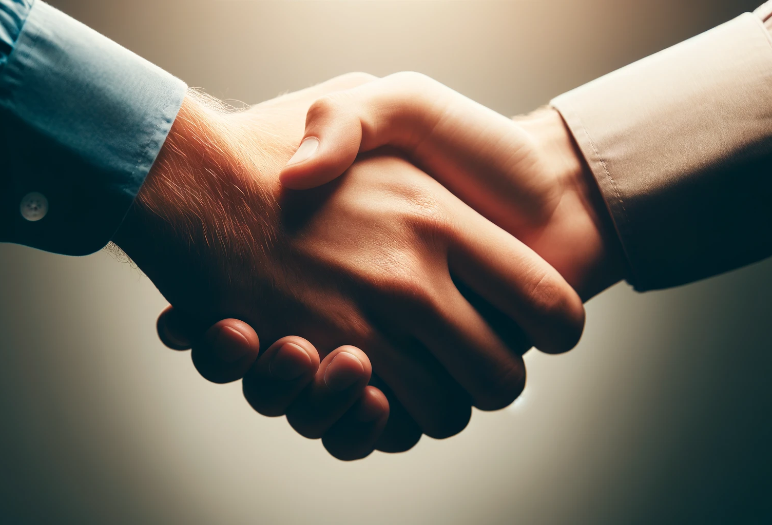 two hands shaking in an M&A agreement