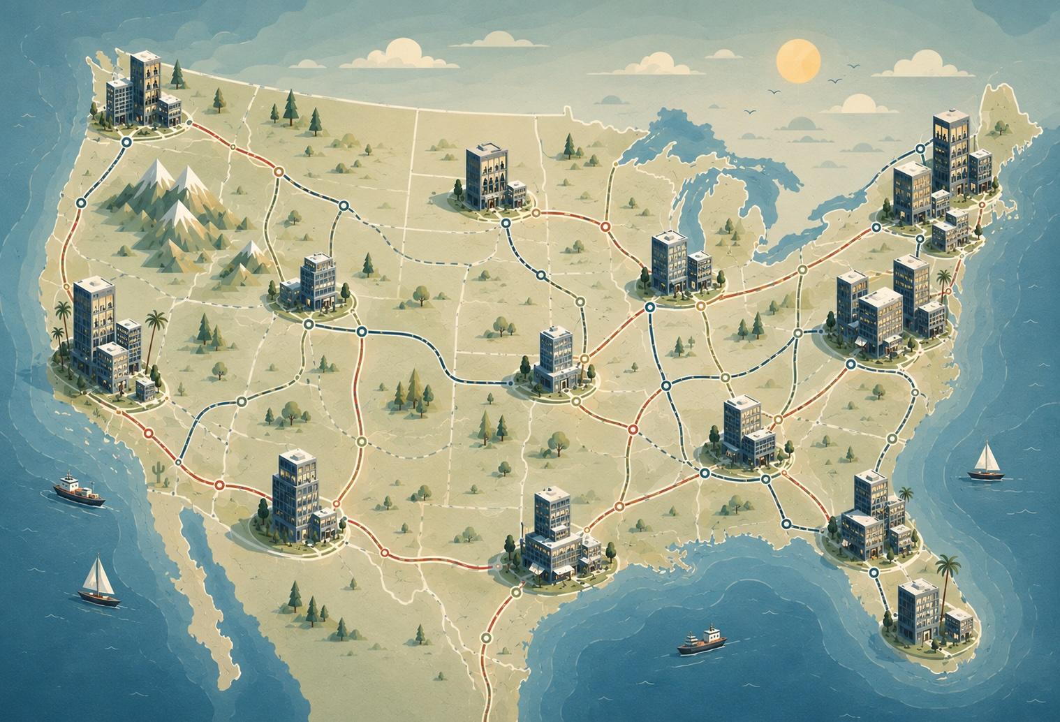 Office Buildings on US Map