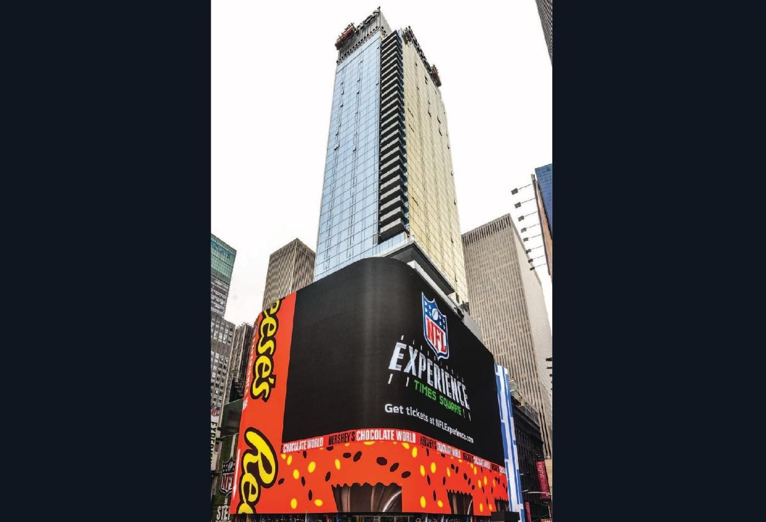 The Marriott Edition Hotel in Times Square has an 18K SF LED screen.