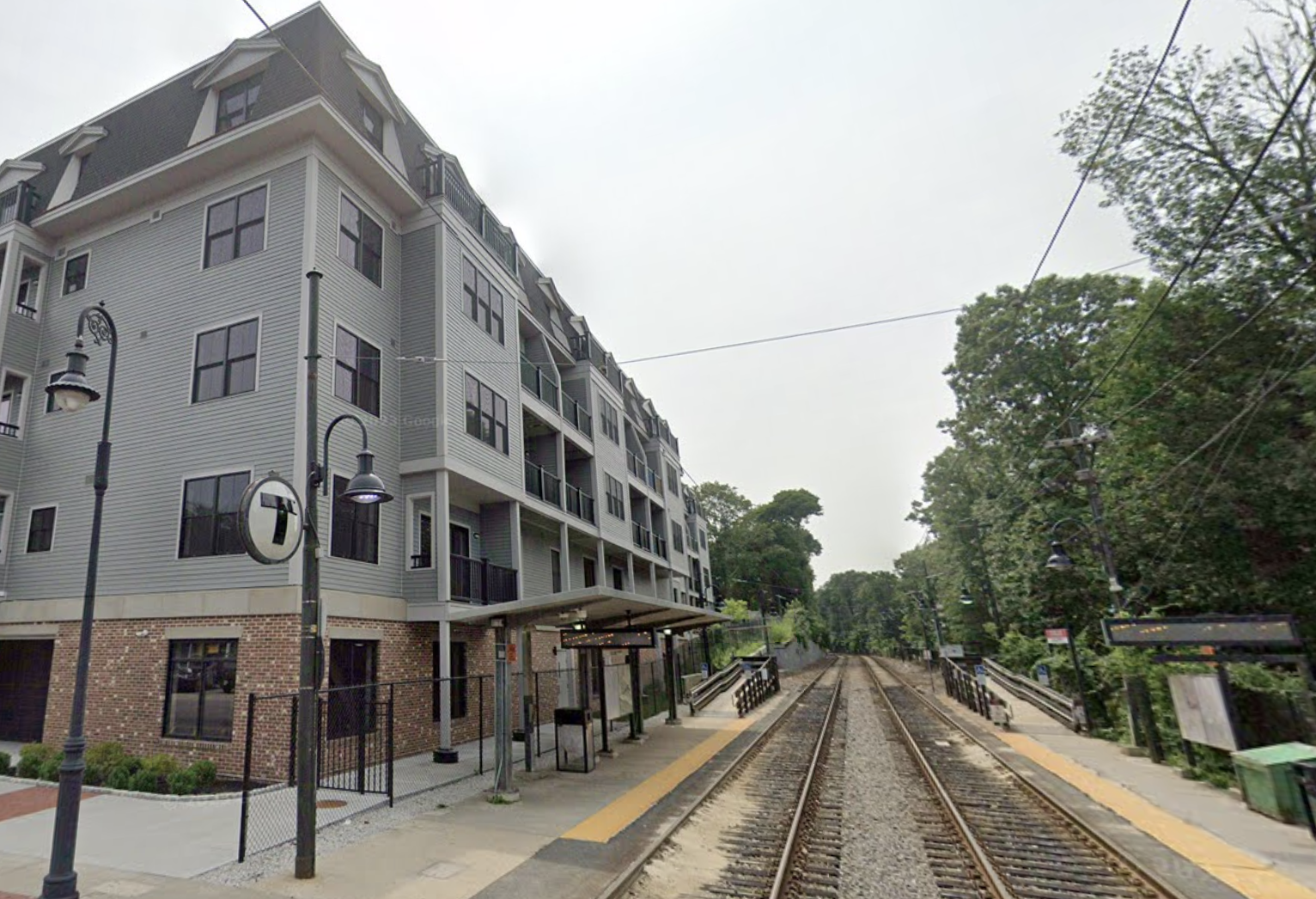 The Central Ave MBTA trolley stop in Milton.