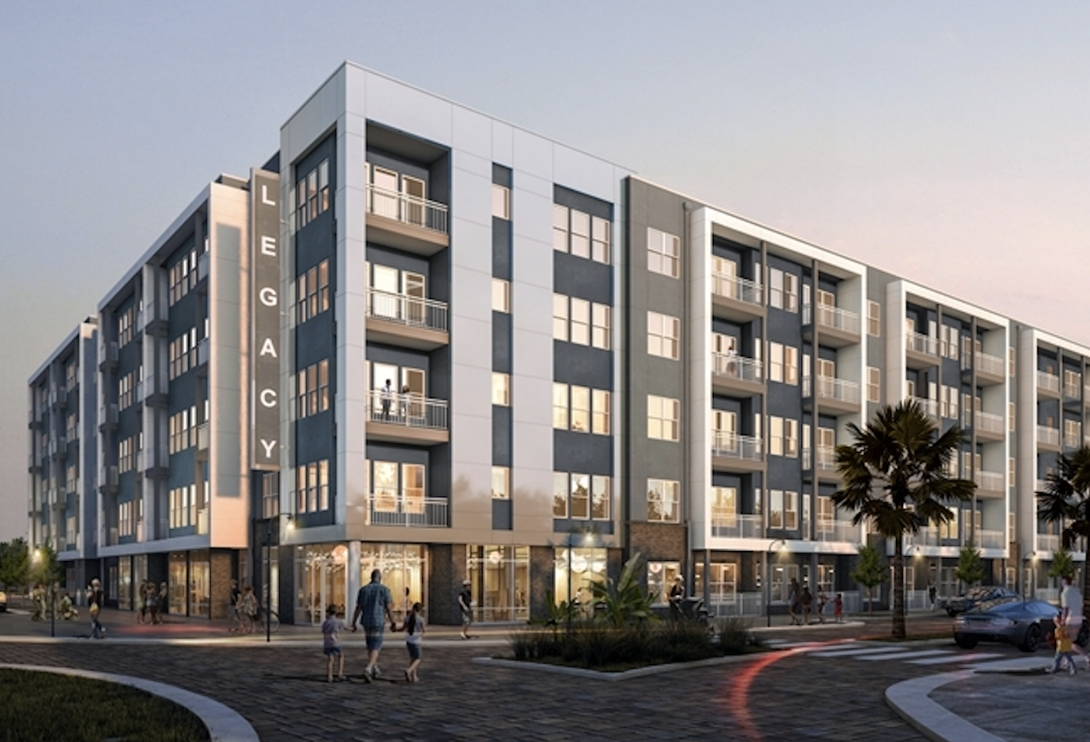 Rendering of Griffin Capital and Legacy Partners opportunity zone multifamily project