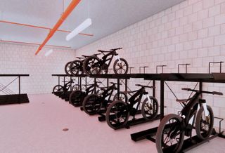 Aufgang Architects' bike storage rooms, designed to slow the spread of fires caused by lithium ion batteries.
