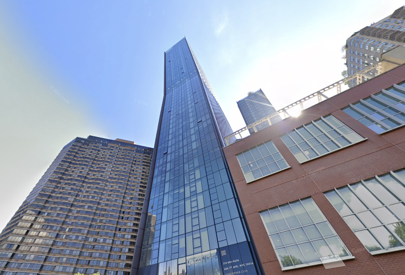 The American Copper Building, seen from street level on First Avenue.