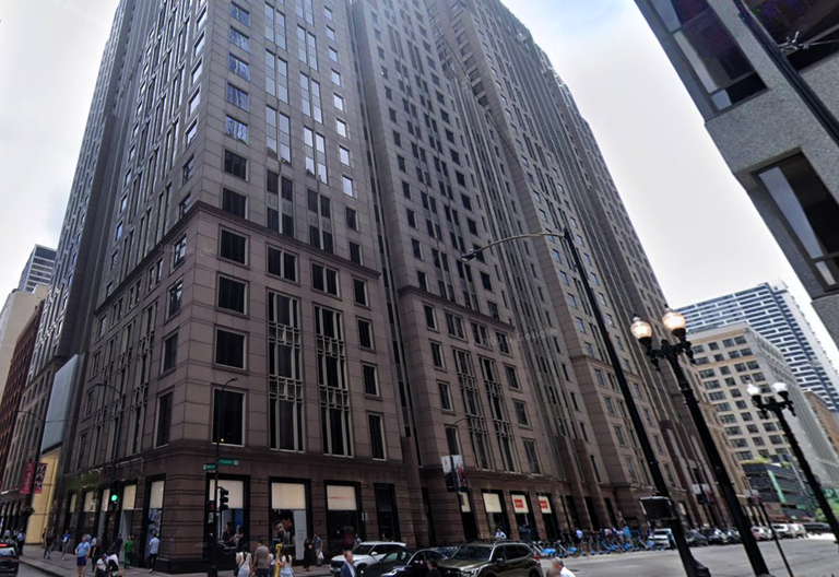 The exterior of two buildings in downtown Chicago