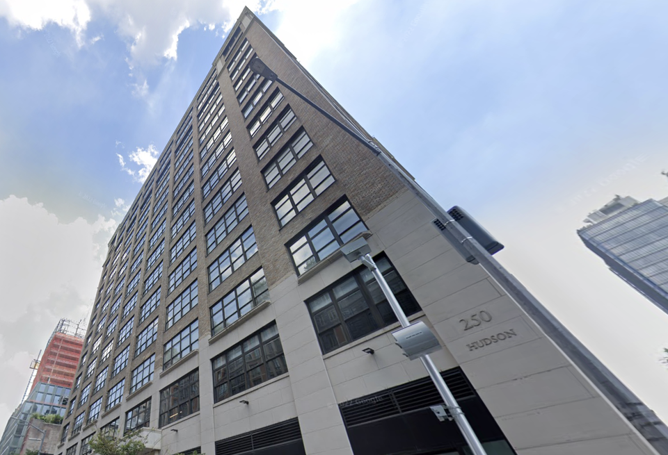 250 Hudson St., where partial owner Hines expanded by 15K SF this week and TMRW Life Sciences subleased almost 28K SF to EvolutionIQ. 