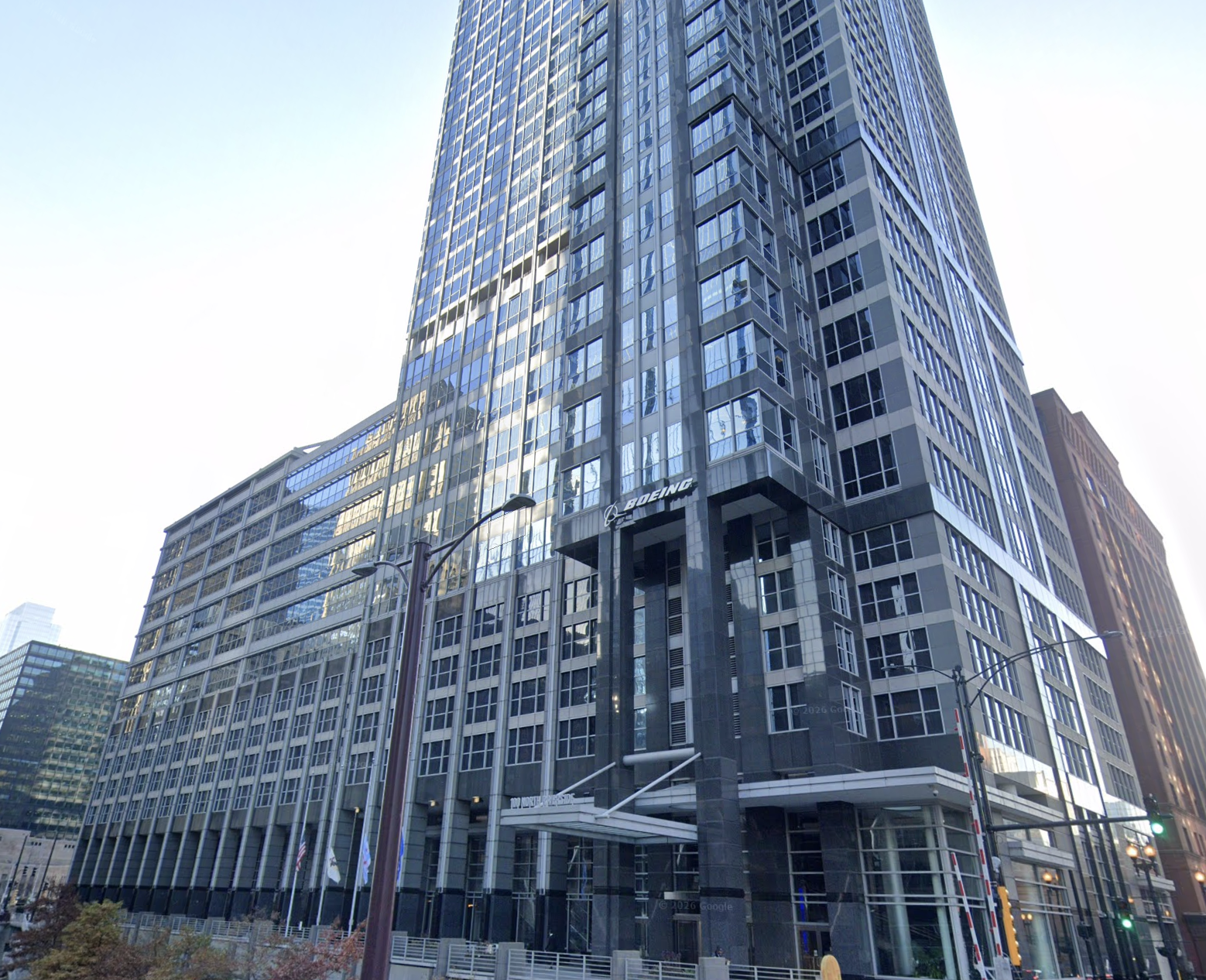 The exterior of the Boeing building in Chicago.