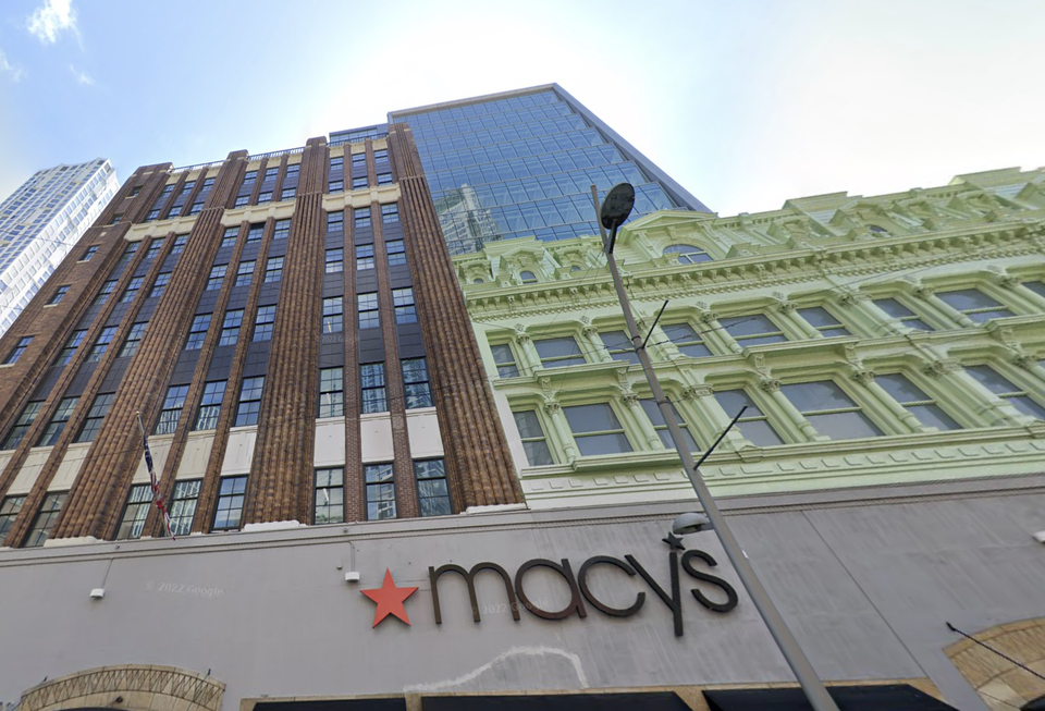 Downtown Brooklyn’s Macy’s store, which is part of the Tishman Speyer-owned mixed-use redevelopment of a project that scored a $301M refi this week.