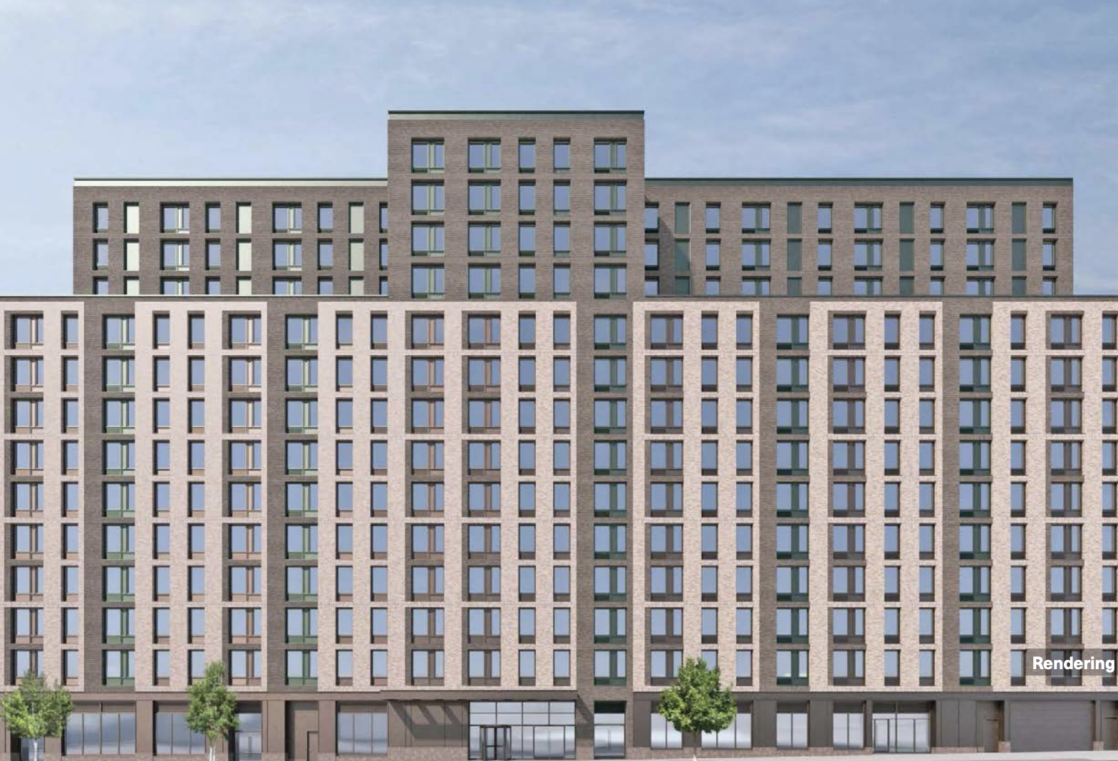A rendering that shows the type of development that could be built on the site at 970 Franklin Ave.