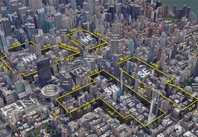 A map of the Midtown South Mixed-Use Plan