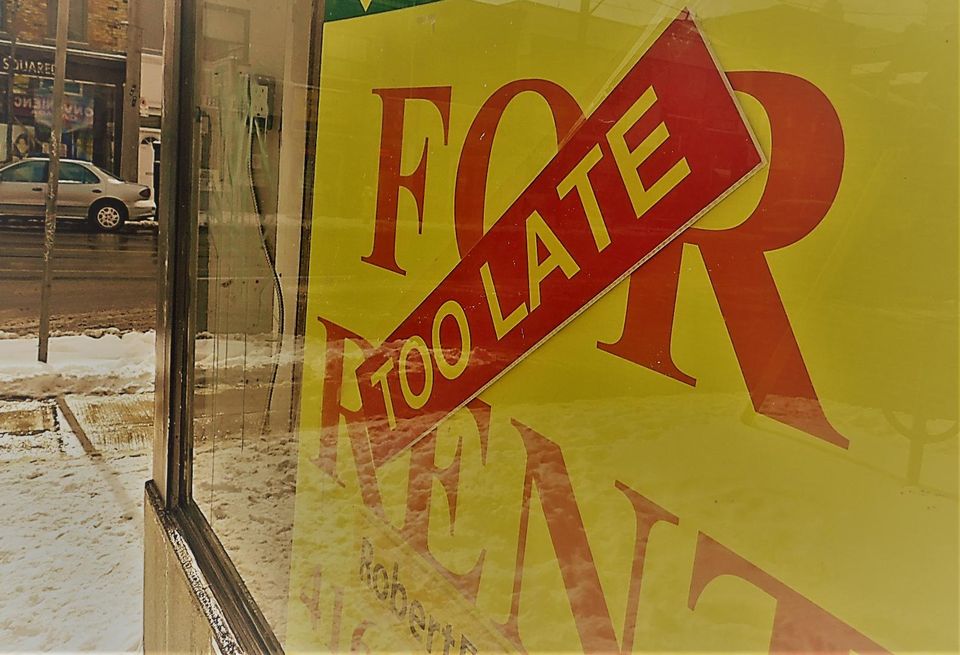 For Rent too late sign