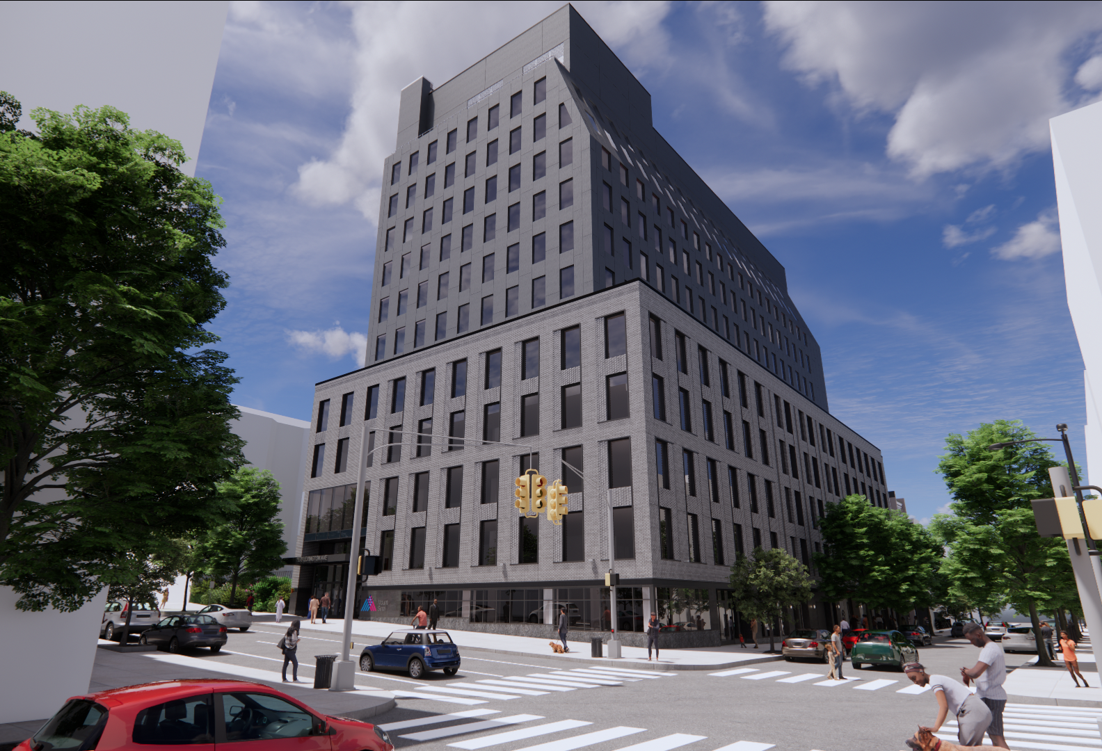 A rendering of the Slate and Evenhar's ground-up medical office development slated to open in East Harlem in 2028.