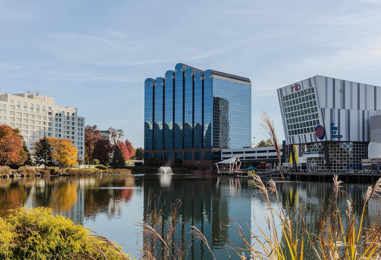 The Waterfront at Washingtonian office building at 9801 Washington Blvd. in Gaithersburg.
