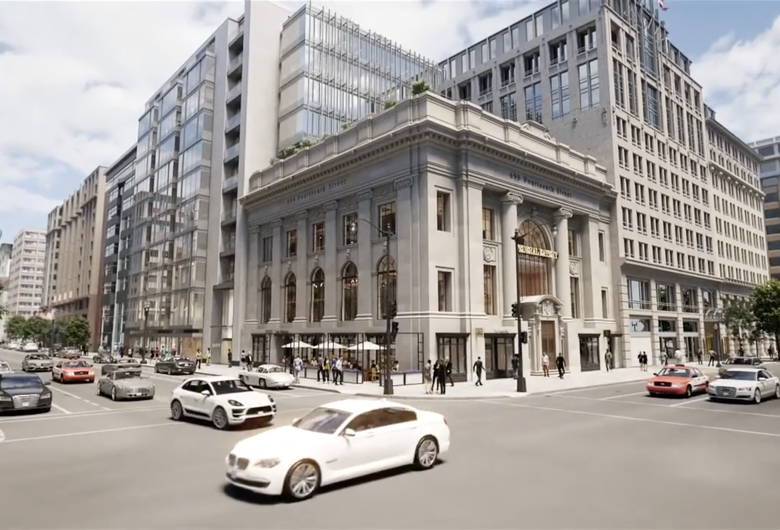 The Bank Building At 699 14Th St. Nw Integrates An 11-Story Office Tower And The Renovated Federal-American National Bank. 699 Fourteenth