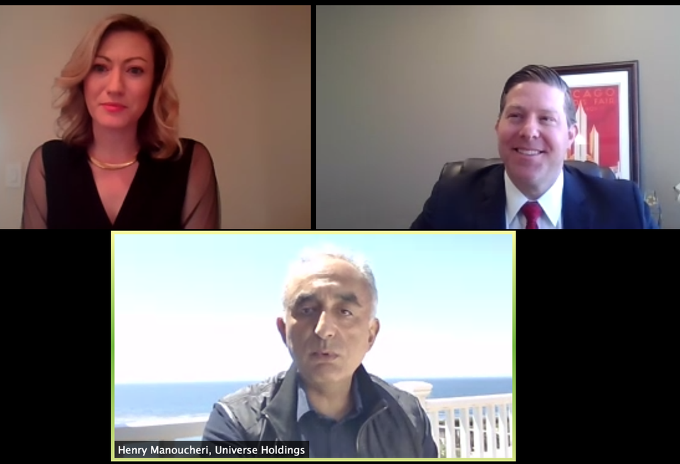 Ervin Cohen & Jessup partner Elizabeth Dryden, NorthMarq Managing Director Shane Shafer and Universe Holdings CEO Henry Manoucheri discuss LA's multifamily market during a Bisnow webinar.