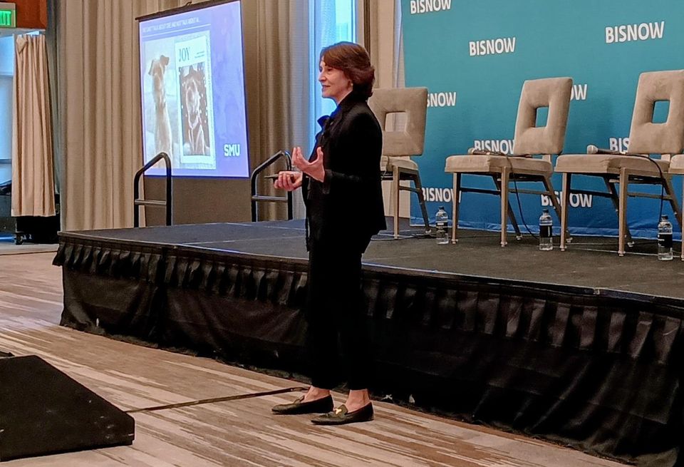 Southern Methodist University Cox School of Business’ Maria Stamolis speaking at panel event.