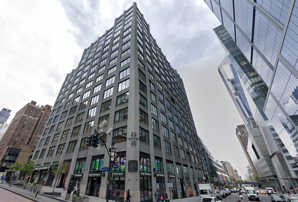 601W Cos.' 410 10th Ave. property, where First Republic Bank previously leased 212K SF.