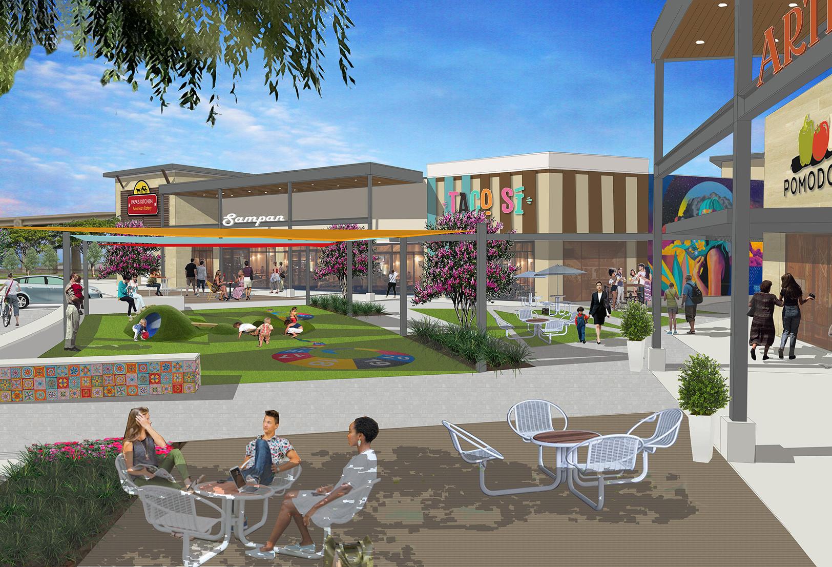 A rendering of the second phase of Fort Bend Town Center in Missouri City in southwest Houston.