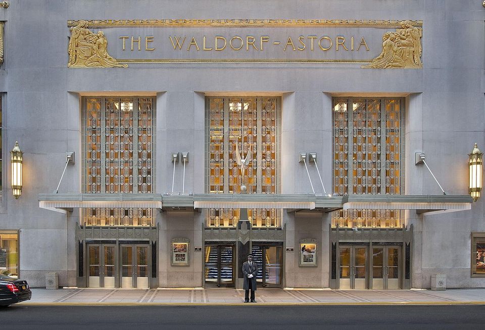 The Waldorf Astoria's facade in 2013, before it changed hands and the new owners kicked off its yearslong renovations.