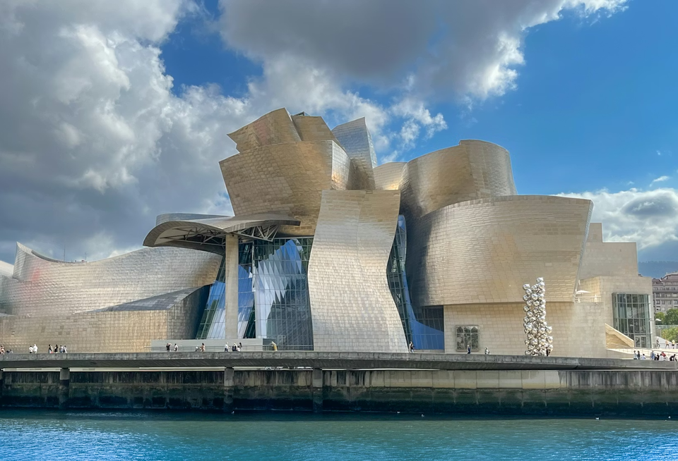 The Guggenheim Museum Bilbao in Spain, designed by Frank Gehry.