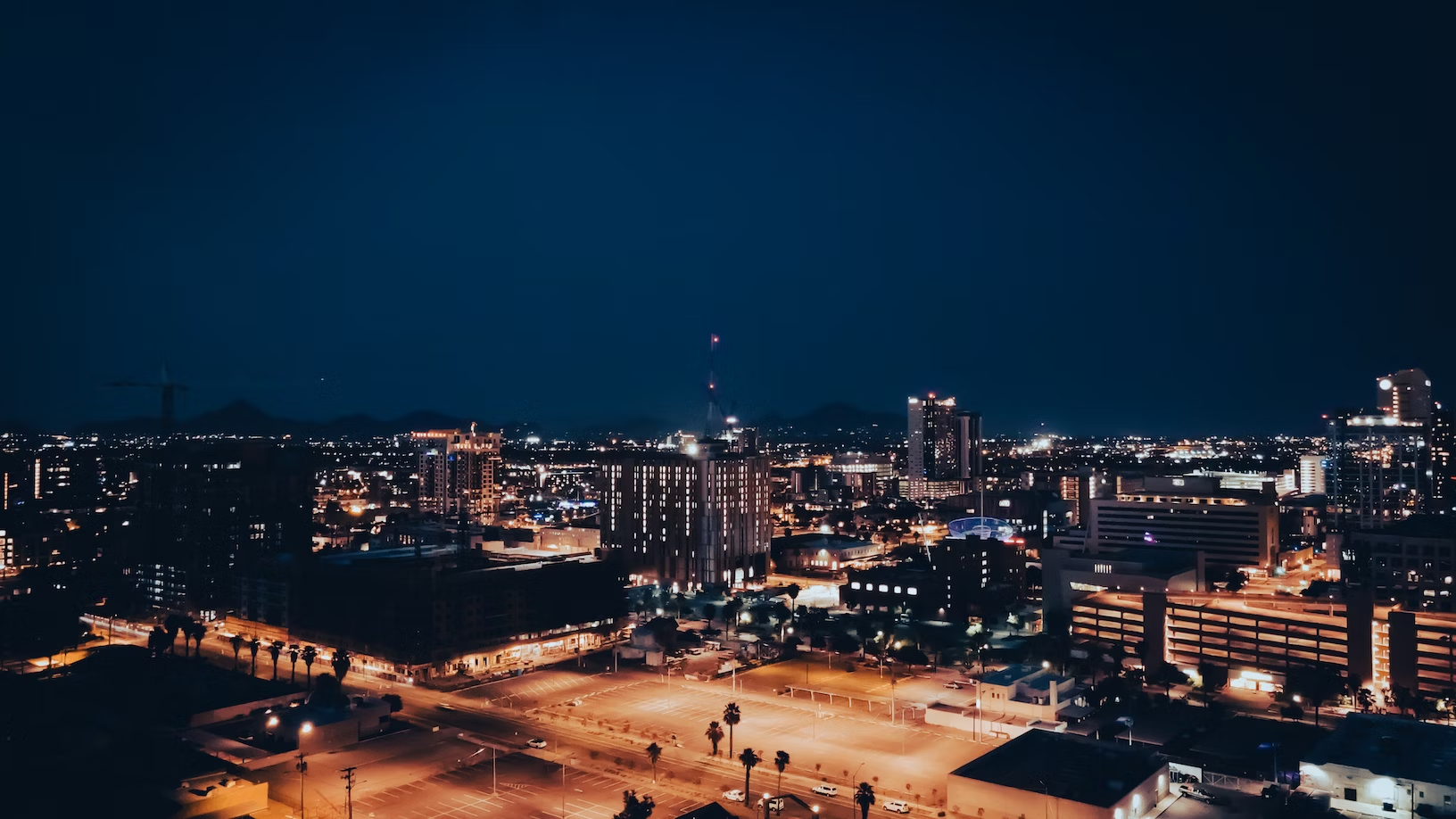 Shot of downtown Phoenix at night
