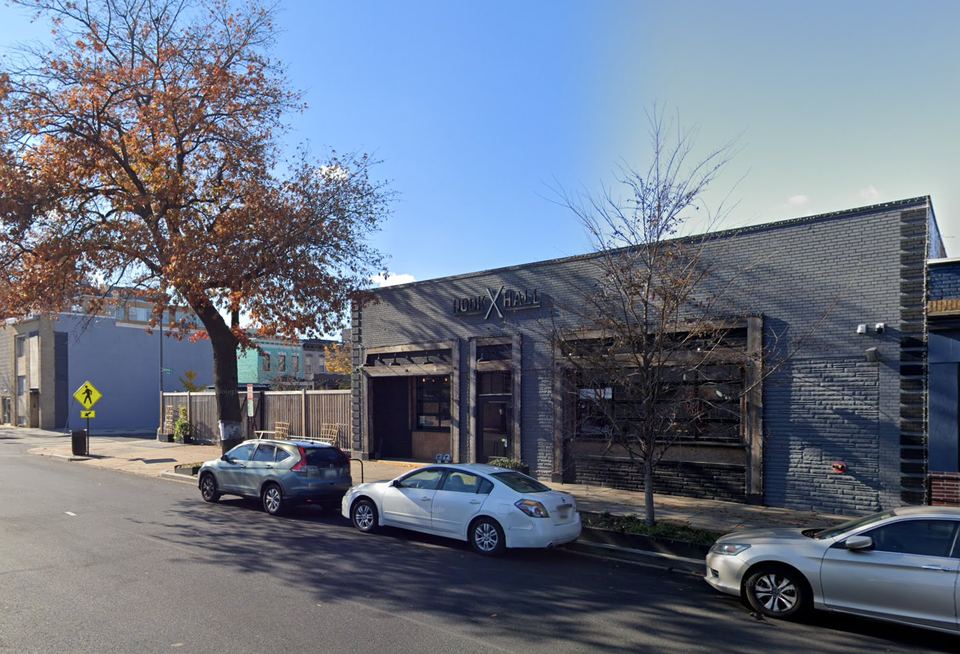 Brick facade bar with attached patio