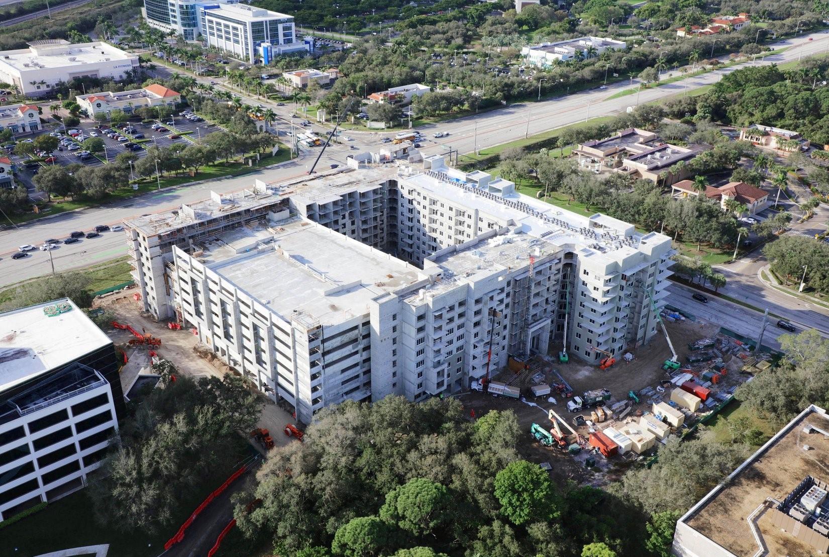Current Builders Used A New Technique To Build The Parking Garage At The Aura At Boca Colonnade.